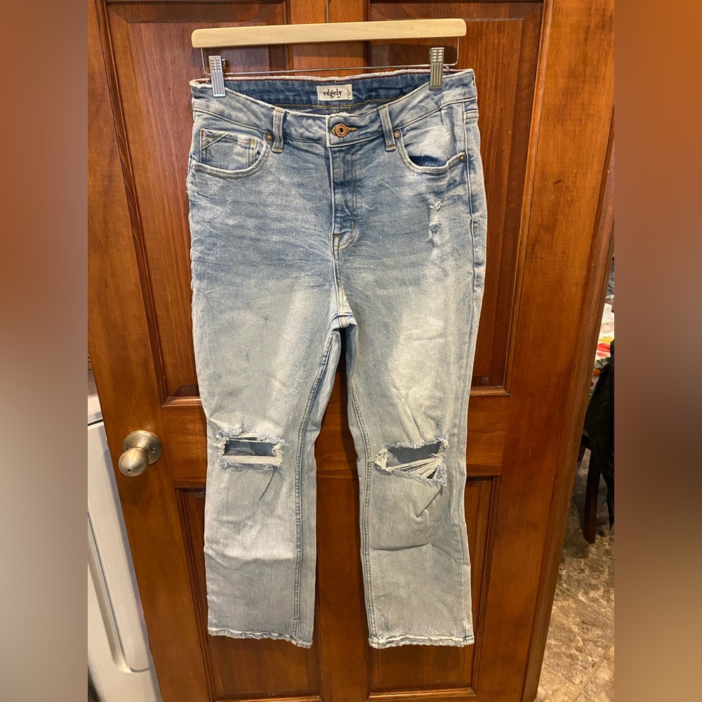 Women's Light Blue Distressed Jeans